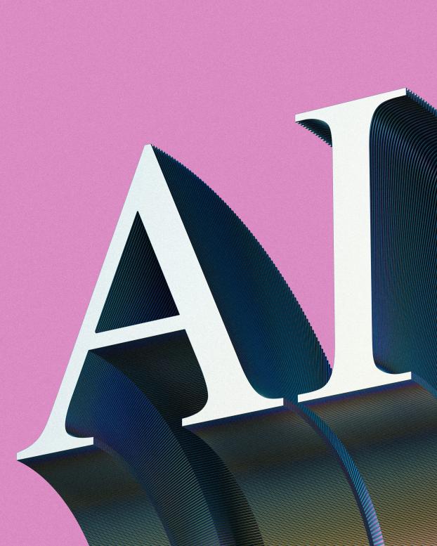 A typographic illustration of the letters A and I